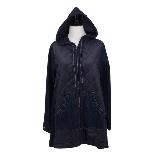 Alembika Jackets & Coats Alembika Blue Puffer Quilted Jean Dark